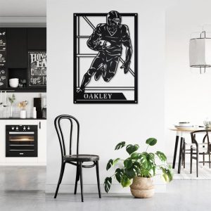 DINOZOZO Football Player with Name Custom Metal Signs