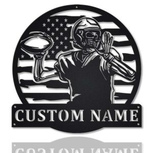 DINOZOZO Football Quarterback Custom Metal Signs