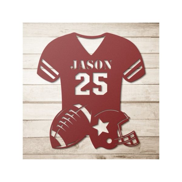 DINOZOZO Football Uniform with Name and Number Custom Metal Signs