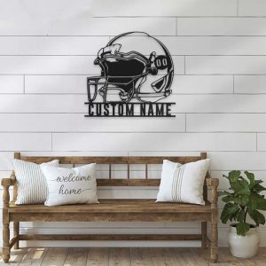 DINOZOZO Helmet American Football Sport Room Decor Custom Metal Signs2