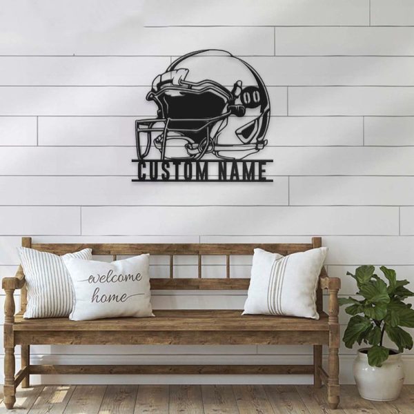 DINOZOZO Helmet American Football Sport Room Decor Custom Metal Signs