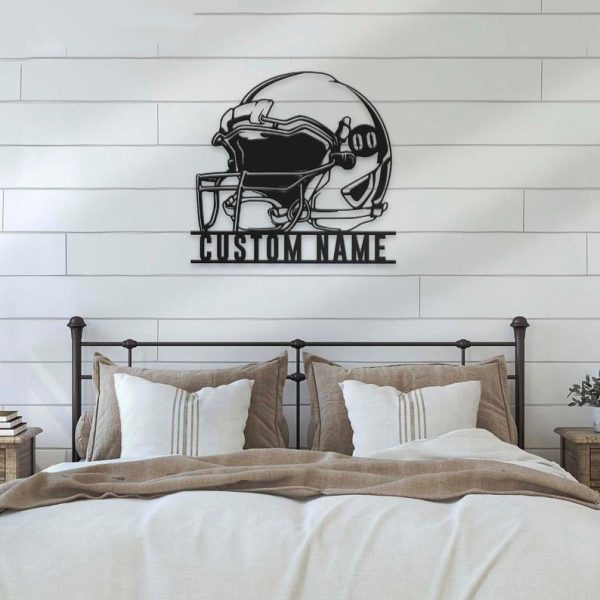 DINOZOZO Helmet American Football Sport Room Decor Custom Metal Signs