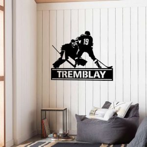 DINOZOZO Hockey Player Hockey Match Scene Boys Room Decor Custom Metal Signs2