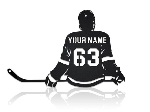 DINOZOZO Hockey Player Name Sign Hockey Coach Gift Custom Metal Signs