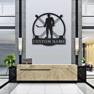 DINOZOZO Hockey Player Silhouette Custom Metal Signs2