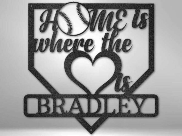 DINOZOZO Home Is Where The Heart Is Home Base Baseball Custom Metal Signs