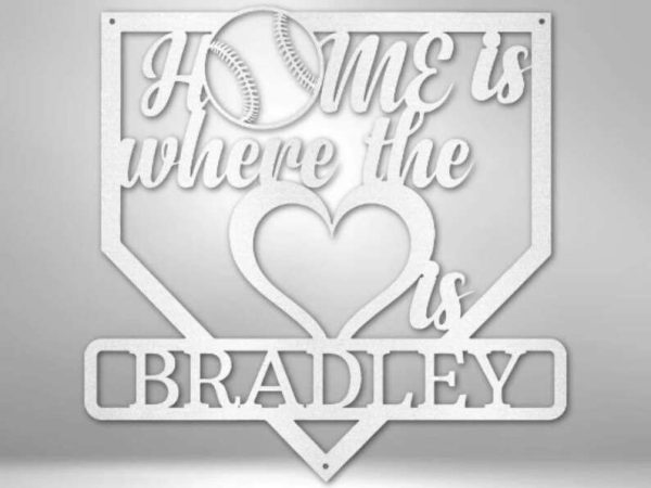 DINOZOZO Home Is Where The Heart Is Home Base Baseball Custom Metal Signs