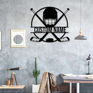 DINOZOZO Ice Hockey Player Helmet Custom Metal Signs3