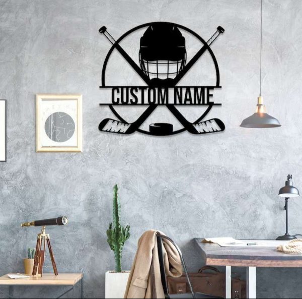 DINOZOZO Ice Hockey Player Helmet Custom Metal Signs