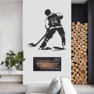 DINOZOZO Ice Hockey Player with Name and Number Custom Metal Signs 1