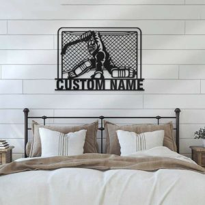 DINOZOZO Male Goalie Hockey Name Sign Sports Themed Custom Metal Signs