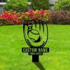 DINOZOZO Memorial Stake for Outdoors Baseball Player Grave Marker V1 Custom Metal Signs3