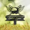 DINOZOZOCOM Memorial Stake for Outdoors Baseball Player Grave Marker V2 Custom Metal Signs