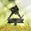 DINOZOZOCOM Personalized Memorial Stake for Outdoors Ice Hockey Player Grave Marker V1 Custom Metal Signs