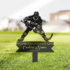 DINOZOZO Personalized Memorial Stake for Outdoors Ice Hockey Player Grave Marker V1 Custom Metal Signs2