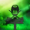 DINOZOZO Personalized Memorial Stake for Outdoors Ice Hockey Player Stick Helmet Puck Grave Marker Custom Metal Signs3