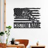 DINOZOZO US Flag Women Female Ice Hockey Player Custom Metal Signs