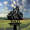 DINOZOZOCOM Personalized Memorial Garden Stakes Farmer Dad on Tractor Grave Marker Farmer Loss Gift Remembrance Stake 2