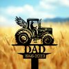 DINOZOZOCOM Personalized Memorial Garden Stakes Farmer Tractor with Wings Grave Marker Farmer Loss Gift Remembrance Stake 4
