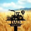 DINOZOZOCOM Personalized Memorial Garden Stakes Farmer on Tractor Farming Heaven Fields Grave Marker Loss of Loved One Sympathy Gifts Farmer Cemetary Decor 4