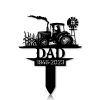 DINOZOZOCOM Personalized Memorial Garden Stakes Farmer on Tractor Farming Heaven Fields Grave Marker Loss of Loved One Sympathy Gifts Farmer Cemetary Decor 5
