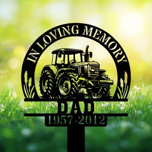 DINOZOZOCOM Personalized Memorial Garden Stakes In Loving Memory Farmer Dad Grave Marker Farmer Loss Gift Remembrance Stake 3