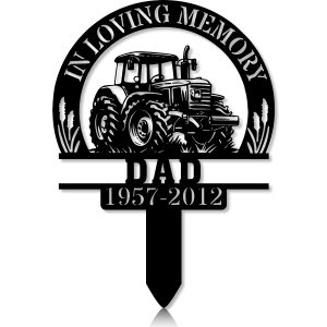 DINOZOZOCOM Personalized Memorial Garden Stakes In Loving Memory Farmer Dad Grave Marker Farmer Loss Gift Remembrance Stake 5