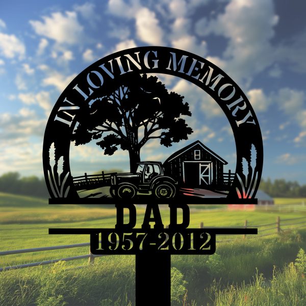 DINOZOZOCOM Personalized Memorial Garden Stakes In Loving Memory Farmer Grave Marker, Farmer Loss Gift, Remembrance Stake