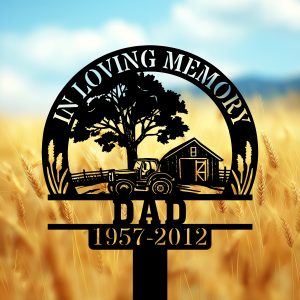 DINOZOZOCOM Personalized Memorial Garden Stakes In Loving Memory Farmer Grave Marker Farmer Loss Gift Remembrance Stake 4