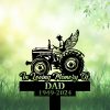 DINOZOZOCOM Personalized Memorial Garden Stakes In Loving Memory Farmer Tractor with Wings Grave Marker Farmer Loss Gift Remembrance Stake 1