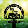 DINOZOZOCOM Personalized Memorial Garden Stakes In Loving Memory Farmer on Tractor Grave Marker Farmer Loss Gift Remembrance Stake 3