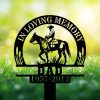 DINOZOZOCOM Personalized Memorial Garden Stakes In Loving Memory Vintage Cowboy Riding Horse Grave Marker Loss of Loved One Sympathy Gifts Cowboy Cemetary Decor 5
