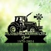 DINOZOZOCOM Personalized Memorial Garden Stakes In Loving Memory of Farmer on Tractor Grave Marker Loss of Loved One Sympathy Gifts Farmer Cemetary Decor 1