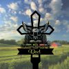 DINOZOZOCOM Personalized Memorial Garden Stakes Tractor with Wings Farmer Cross Grave Marker Farmer Loss Gift Remembrance Stake 2