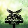 DINOZOZOCOM Personalized Memorial Garden Stakes Tractor with Wings Farmer Grave Marker Farmer Loss Gift Remembrance Stake 1