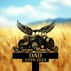 DINOZOZOCOM Personalized Memorial Garden Stakes Tractor with Wings Farmer Grave Marker Farmer Loss Gift Remembrance Stake 4