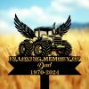 DINOZOZOCOM Personalized Memorial Garden Stakes Tractor with Wings Grave Marker Farmer Loss Gift Remembrance Stake 3