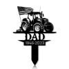 DINOZOZOCOM Personalized Memorial Garden Stakes US Flag Patriotic Farmer Grave Marker Farmer Loss Gift Remembrance Stake 5