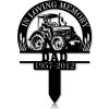DINOZOZOCOM Personalized Memorial Garden Stakes Vintage Farmer Dad on Tractor Grave Marker Farmer Loss Gift Remembrance Stake 5