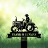 DINOZOZOCOM Personalized Memorial Garden Stakes Vintage Farmeron Tractor Grave Marker Farmer Loss Gift Remembrance Stake 1