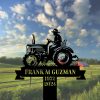 DINOZOZOCOM Personalized Memorial Garden Stakes Vintage Farmeron Tractor Grave Marker Farmer Loss Gift Remembrance Stake 2