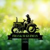DINOZOZOCOM Personalized Memorial Garden Stakes Vintage Farmeron Tractor Grave Marker Farmer Loss Gift Remembrance Stake 3