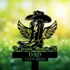 DINOZOZOCOM Personalized Memorial Garden Stakes Vintage In Loving Memory Cowboy Boots Hat with Wings Grave Marker Loss of Loved One Sympathy Gifts Cowboy Cemetary Decor 3