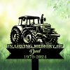 DINOZOZOCOM Personalized Memorial Garden Stakes Vintage Tractor Farmer Grave Marker Farmer Loss Gift Remembrance Stake 1