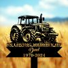 DINOZOZOCOM Personalized Memorial Garden Stakes Vintage Tractor Farmer Grave Marker Farmer Loss Gift Remembrance Stake 4