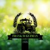 DINOZOZOCOM Personalized Memorial Garden Stakes Vintage Tractor Farmer Grave Marker Loss of Loved One Sympathy Gifts Farmer Cemetary Decor 3