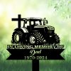 DINOZOZOCOM Personalized Memorial Garden Stakes Vintage Tratcor with Cross Farmer Dad Grave Marker Farmer Loss Gift Remembrance Stake 1