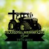 DINOZOZOCOM Personalized Memorial Garden Stakes Vintage Tratcor with Cross Farmer Dad Grave Marker Farmer Loss Gift Remembrance Stake 3