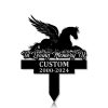 DINOZOZOCOM Personalized Memorial Garden Stakes Angel Pony Horse Lying Down Grave Marker Loss of Pony Horse Sympathy Gifts Pony Horse Cemetary Decor 2
