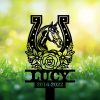 DINOZOZOCOM Personalized Memorial Garden Stakes Horse Grave Marker Loss of Horse Sympathy Gifts Horse Cemetary Decor 2